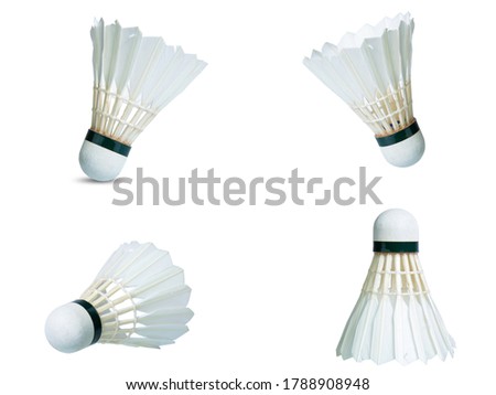 collection mix set red shuttle cock isolated on white background