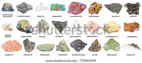 Collection Natural Mineral Specimens Name Paragonite Stock Photo ...