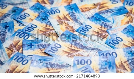 Collection of the new swiss banknotes (issued in 2017-2020) Foto stock © 