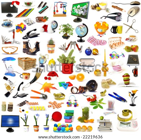 Collection of objects isolated on white