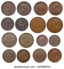 Collection Of Old Coins (Great Britain, Australia, India, Ceylon And British North Borneo)