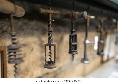 Collection of old corkscrew in Eger, Hungary