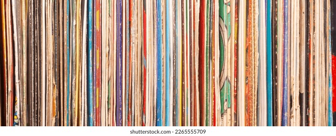 Collection of old vinyl records. closeup. copy space - Powered by Shutterstock