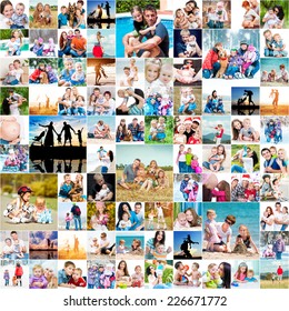 collection photos of happy families