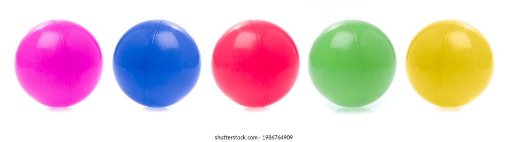 Collection of Plastic Ball toy isolated on a White background