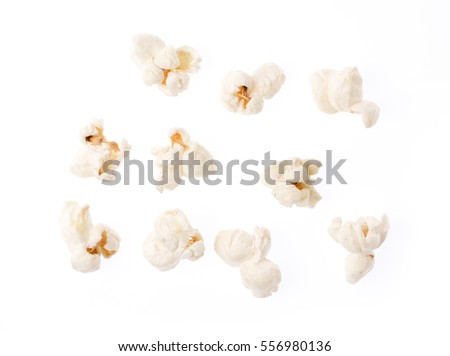 collection Pop corn isolated on white background.