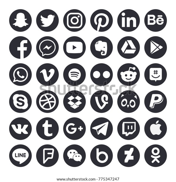 Collection Popular Social Media Icons Stock Photo 775347247 | Shutterstock