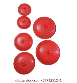 A collection of red round objects grouped together, creating a vibrant and eye-catching display.