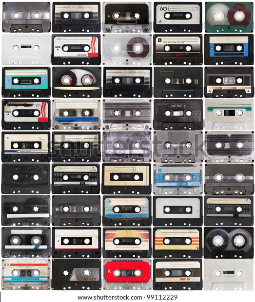 Collection Retro Audio Tapes Isolated On Stock Photo (Edit Now) 99112229