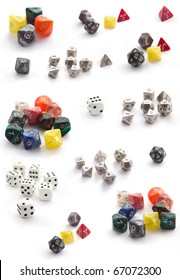 Collection  of RPG dices isolated on white