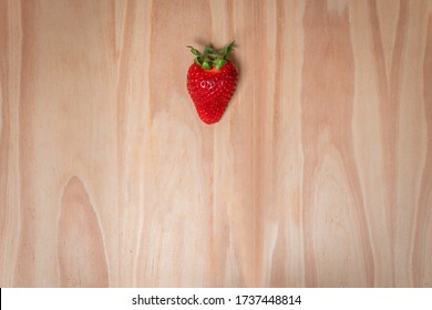 Collection Set Of Photos Of Strawberries In A Cirlce On Wooden Background For Stop Motion Video Clip. Juicy Fresh Vegan Strawberry