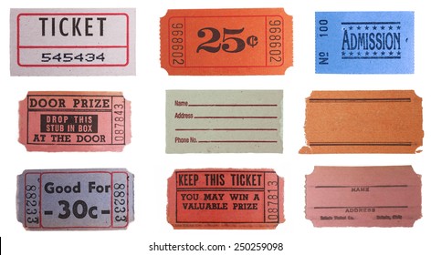 Collection Set Of Vintage Ticket Stubs 