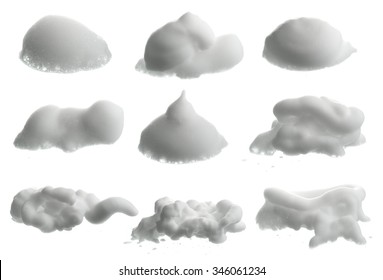 Collection of Shave foam (cream)  isolated on white