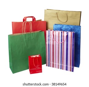 Collection Shopping Bags On White Background Stock Photo 38149654 ...