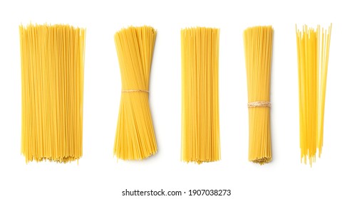 Collection of spaghetti isolated on white background. Set of multiple images. Part of series - Shutterstock ID 1907038273