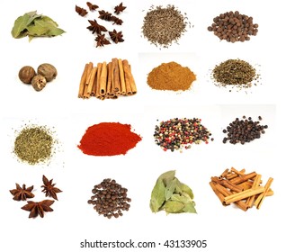 Set Spices Food Ingredients Heaps Isolated Stock Photo (Edit Now ...