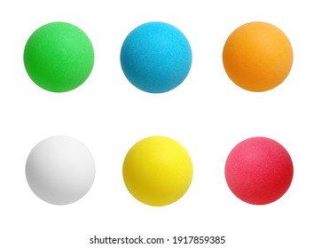 Collection of sport table tennis ball isolated on white background 
