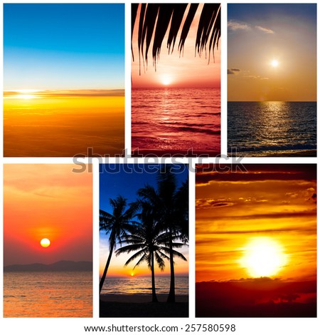 Collection of sunset  backgrounds