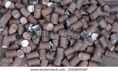 Similar – Image, Stock Photo piles of steel were placed outside in the construction site