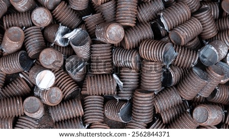 Similar – Image, Stock Photo piles of steel were placed outside in the construction site