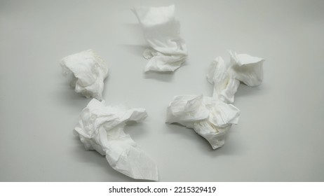 A Collection Of Used Dirty Tissues