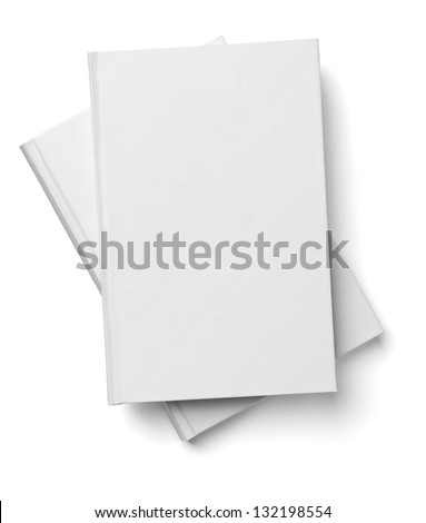 collection of various  blank white  books on white background with clipping path