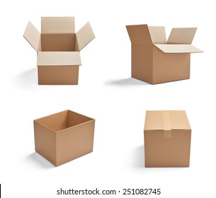 Collection Various Cardboard Boxes On White Stock Photo (Edit Now ...