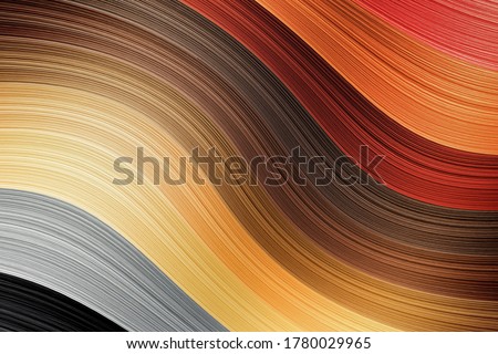 Collection various colors of hair on white background, isolated
