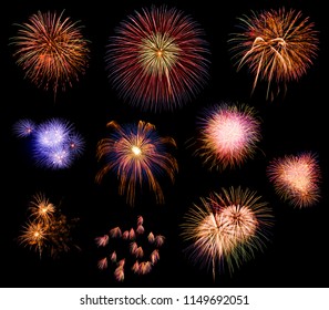 Collection Various Explosive Fireworks Stock Photo 1149692051 ...