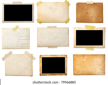 collection of various  old photos on white background. each one is shot separately - Shutterstock ID 79966885
