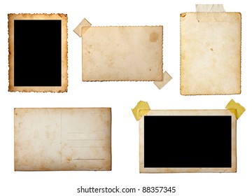 collection of various  old photos on white background. each one is shot separately - Shutterstock ID 88357345