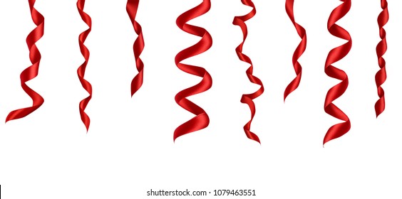 Collection Various Red Ribbon Pieces On Stock Photo (Edit Now) 1079463548