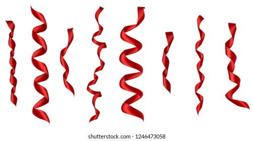 Collection Various Red Ribbon Pieces On Stock Photo (Edit Now) 1079463548