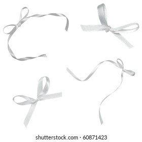 collection of various  ribbons on white background. each one is shot separately