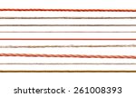 collection of  various strings on white background. each one is shot separately