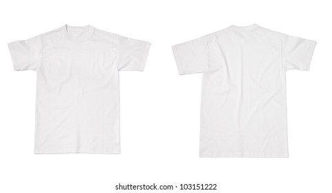 collection of  various t shirts on white background. each one is shot separately