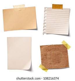 collection of  various vintage note papers on white background. each one is shot separately - Shutterstock ID 108216374