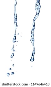 collection of various water drops on white background