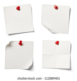 collection of  various white note papers on white background. each one is shot separately - Shutterstock ID 112889401