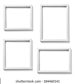Frames Wall Gallery On White Brick Stock Vector (Royalty Free) 521518606