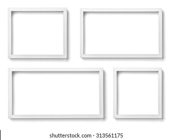 Set Empty White Picture Frames Blank Stock Vector (Royalty Free) 761850874