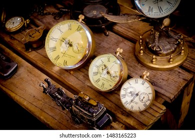Collection of vintage alarm clocks. - image