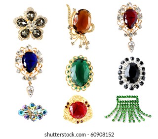 collection of vintage brooches