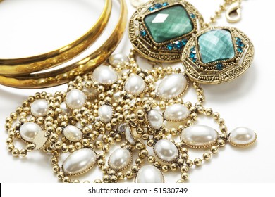 a collection of vintage jewelry