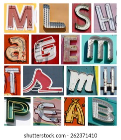 Collection Of Vintage Neon Letters