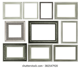 Collection Vintage Silver Wood Picture Frame Stock Photo 382547920 ...