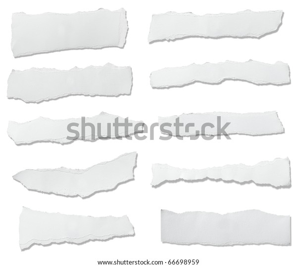 Collection White Ripped Pieces Paper On Stock Photo (Edit Now) 66698959