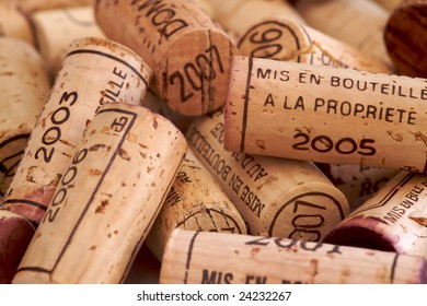 a collection of wine corks
