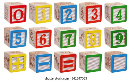 Collection Of Wooden Blocks - Numbers