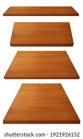 collection of wooden shelves on an isolated white background, Objects with Clipping Paths for design work collection of wooden shelves on an isolated white background Light brown tone